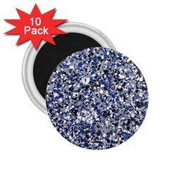 Electric Blue Blend Stone Glass 2 25  Magnets (10 Pack) 