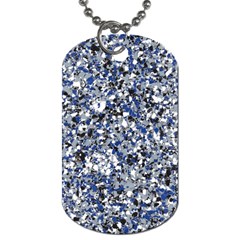 Electric Blue Blend Stone Glass Dog Tag (one Side)