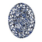 Electric Blue Blend Stone Glass Oval Filigree Ornament (Two Sides) Front