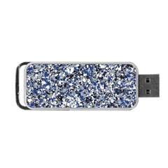 Electric Blue Blend Stone Glass Portable Usb Flash (one Side) by Mariart