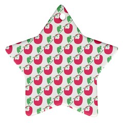 Fruit Pink Green Mangosteen Ornament (star) by Mariart
