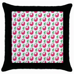 Fruit Pink Green Mangosteen Throw Pillow Case (black) by Mariart