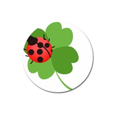 Insect Flower Floral Animals Green Red Magnet 3  (round)