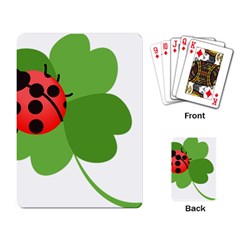 Insect Flower Floral Animals Green Red Playing Card by Mariart