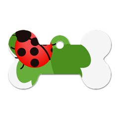 Insect Flower Floral Animals Green Red Dog Tag Bone (two Sides) by Mariart