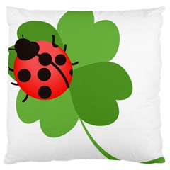 Insect Flower Floral Animals Green Red Large Flano Cushion Case (two Sides)