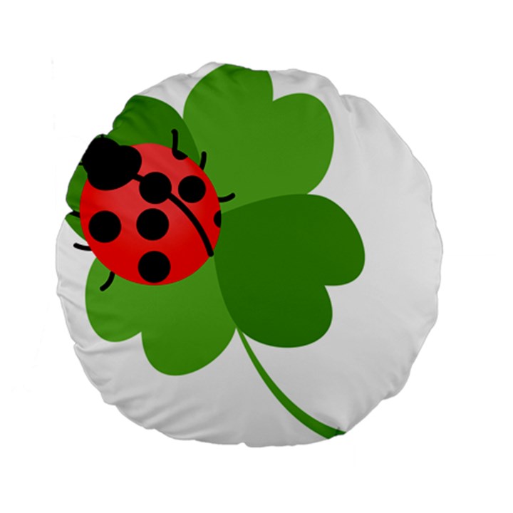 Insect Flower Floral Animals Green Red Standard 15  Premium Flano Round Cushions