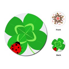 Insect Flower Floral Animals Green Red Line Playing Cards (round)  by Mariart