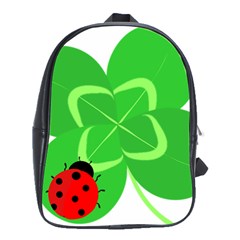 Insect Flower Floral Animals Green Red Line School Bags(large) 