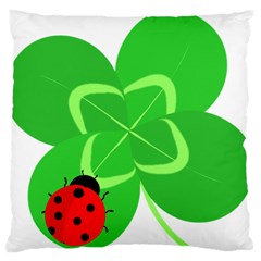 Insect Flower Floral Animals Green Red Line Large Flano Cushion Case (two Sides) by Mariart