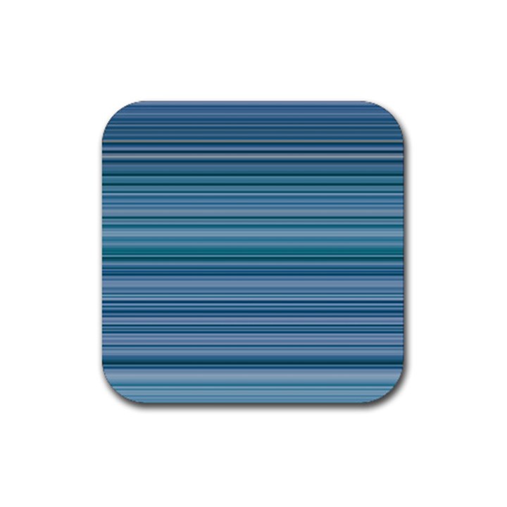 Horizontal Line Blue Rubber Coaster (Square) 