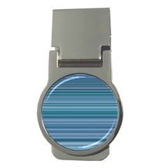 Horizontal Line Blue Money Clips (round)  by Mariart