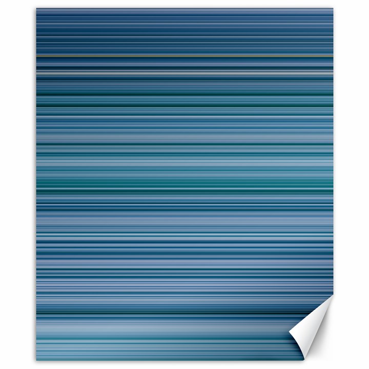 Horizontal Line Blue Canvas 8  x 10 