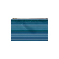 Horizontal Line Blue Cosmetic Bag (small) 