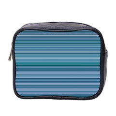 Horizontal Line Blue Mini Toiletries Bag 2-side by Mariart