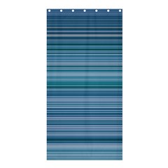 Horizontal Line Blue Shower Curtain 36  X 72  (stall)  by Mariart