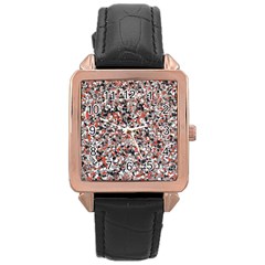 Hurley Mix Electric Electric Red Blend Rose Gold Leather Watch 