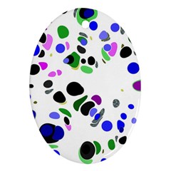 Colorful Random Blobs Background Ornament (oval)