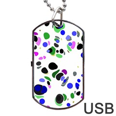 Colorful Random Blobs Background Dog Tag Usb Flash (one Side) by Nexatart