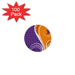 Leaf Polka Dot Purple Orange 1  Mini Buttons (100 Pack) 