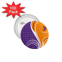 Leaf Polka Dot Purple Orange 1 75  Buttons (100 Pack) 