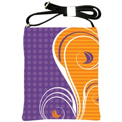 Leaf Polka Dot Purple Orange Shoulder Sling Bags
