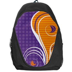 Leaf Polka Dot Purple Orange Backpack Bag