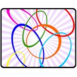 Abstract Background With Interlocking Oval Shapes Double Sided Fleece Blanket (Medium)  58.8 x47.4  Blanket Back