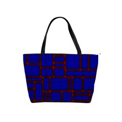 Line Plaid Red Blue Shoulder Handbags by Mariart