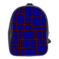 Line Plaid Red Blue School Bags(large) 