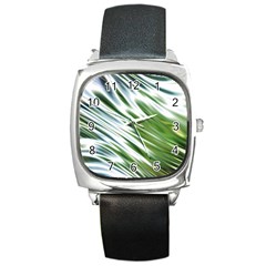 Fluorescent Flames Background Light Effect Abstract Square Metal Watch