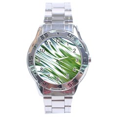 Fluorescent Flames Background Light Effect Abstract Stainless Steel Analogue Watch by Nexatart
