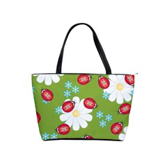 Insect Flower Floral Animals Star Green Red Sunflower Shoulder Handbags by Mariart