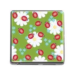 Insect Flower Floral Animals Star Green Red Sunflower Memory Card Reader (square)