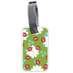 Insect Flower Floral Animals Star Green Red Sunflower Luggage Tags (one Side)  by Mariart