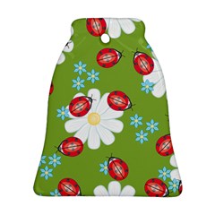 Insect Flower Floral Animals Star Green Red Sunflower Bell Ornament (two Sides) by Mariart