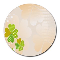 Leaf Polka Dot Green Flower Star Round Mousepads by Mariart