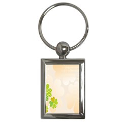 Leaf Polka Dot Green Flower Star Key Chains (rectangle) 