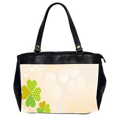 Leaf Polka Dot Green Flower Star Office Handbags (2 Sides)  by Mariart