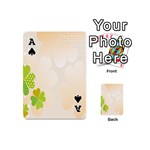 Leaf Polka Dot Green Flower Star Playing Cards 54 (Mini)  Front - SpadeA