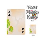 Leaf Polka Dot Green Flower Star Playing Cards 54 (Mini)  Front - SpadeJ