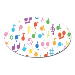 Musical Notes Oval Magnet by Mariart