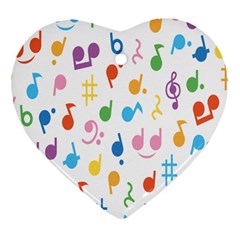 Musical Notes Heart Ornament (two Sides) by Mariart
