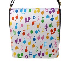 Musical Notes Flap Messenger Bag (l) 