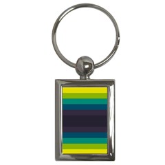 Neon Stripes Line Horizon Color Rainbow Yellow Blue Purple Black Key Chains (rectangle) 
