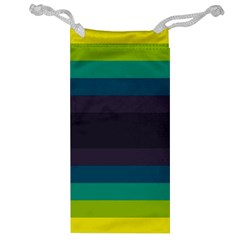 Neon Stripes Line Horizon Color Rainbow Yellow Blue Purple Black Jewelry Bag