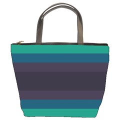 Neon Stripes Line Horizon Color Rainbow Yellow Blue Purple Black Bucket Bags