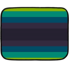 Neon Stripes Line Horizon Color Rainbow Yellow Blue Purple Black Double Sided Fleece Blanket (Mini) 