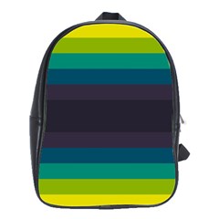 Neon Stripes Line Horizon Color Rainbow Yellow Blue Purple Black School Bags(large) 