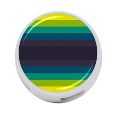 Neon Stripes Line Horizon Color Rainbow Yellow Blue Purple Black 4-Port USB Hub (One Side)